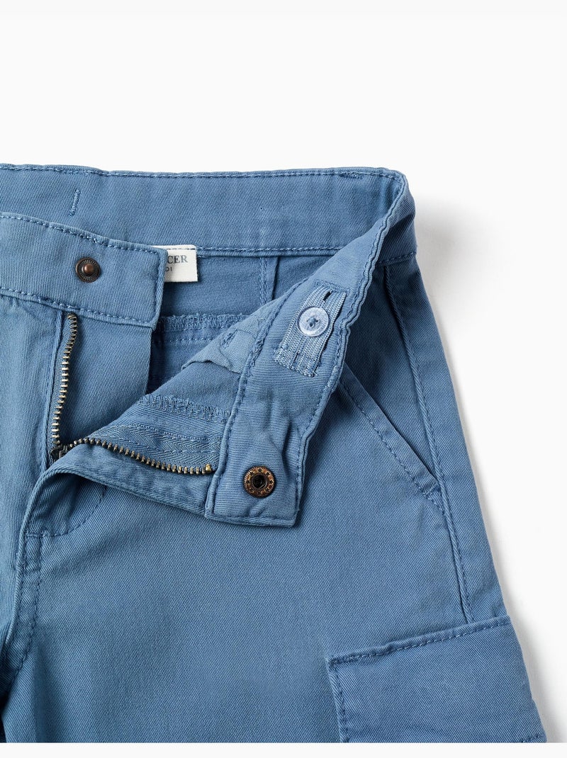 Pantaloncini midi in saffiano con tasche cargo Blu Blu - Kiabi