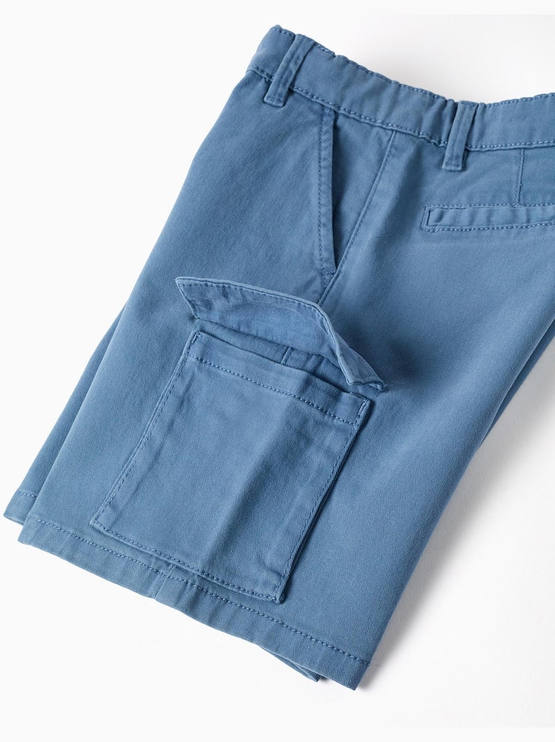 Pantaloncini midi in saffiano con tasche cargo Blu Blu - Kiabi