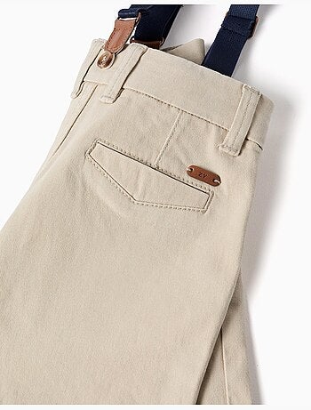 Pantaloncini midi in twill con bretelle removibili