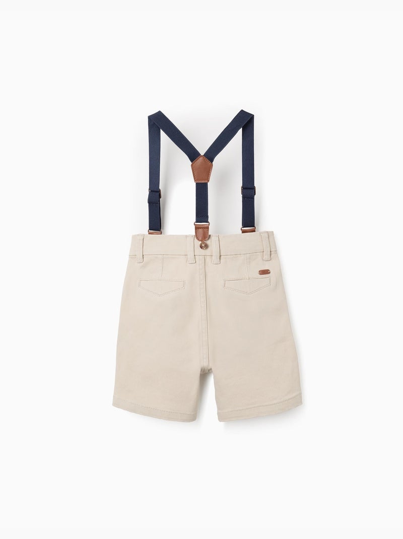 Pantaloncini midi in twill con bretelle removibili Beige chiaro - Kiabi