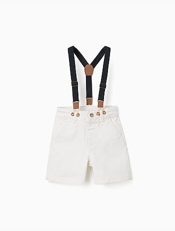 Pantaloncini midi in twill con bretelle removibili