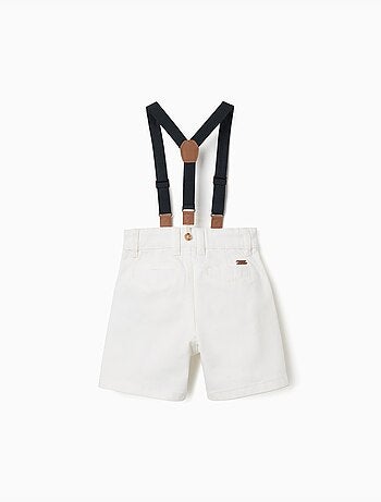 Pantaloncini midi in twill con bretelle removibili