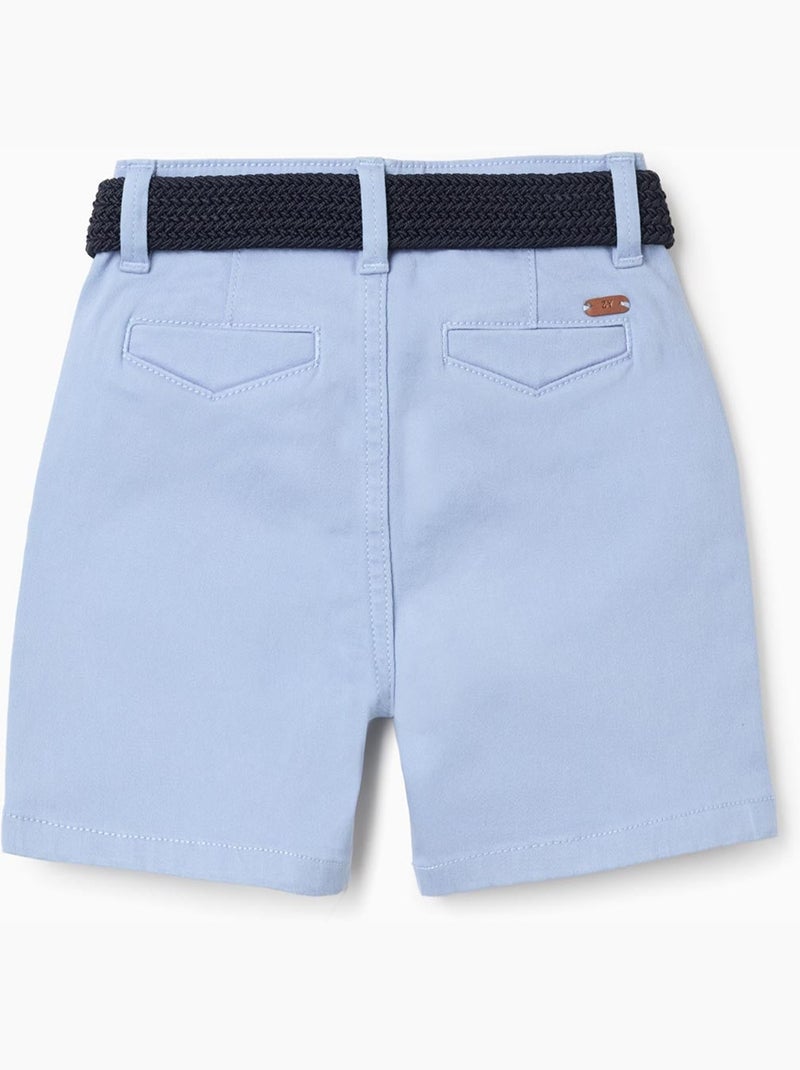 Pantaloncini midi in twill con cintura Blu chiaro - Kiabi