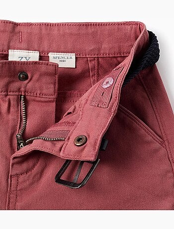 Bermuda midi in twill con cintura