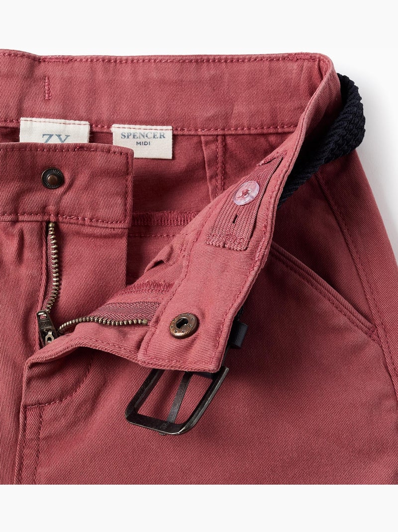 Pantaloncini midi in twill con cintura Marrone - Kiabi