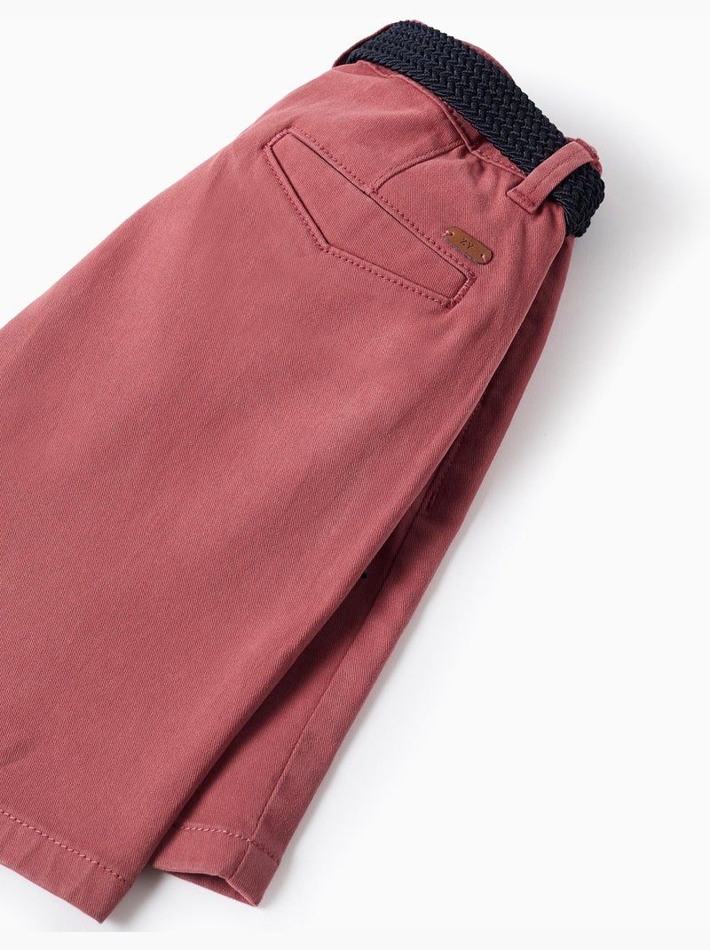 Pantaloncini midi in twill con cintura Marrone - Kiabi