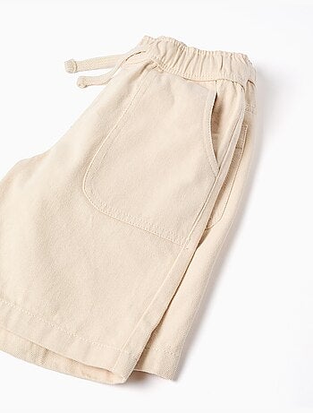 Pantaloncini midi in twill con coulisse