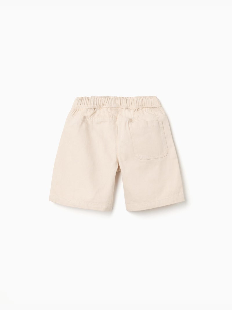 Pantaloncini midi in twill con coulisse Beige - Kiabi