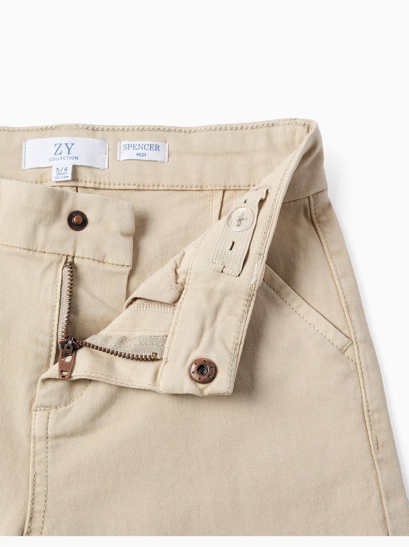 Pantaloncini midi in twill con tasche Beige chiaro - Kiabi