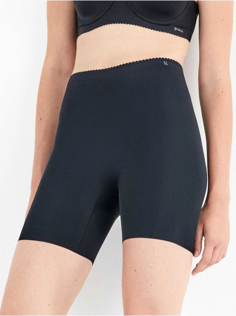 pantaloncini modellanti e avvolgenti in tessuto microfibra Nero - Kiabi