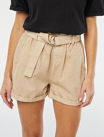 Pantaloncini paperbag con cintura