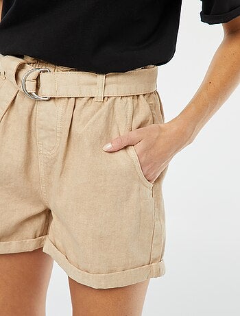 Pantaloncini paperbag con cintura