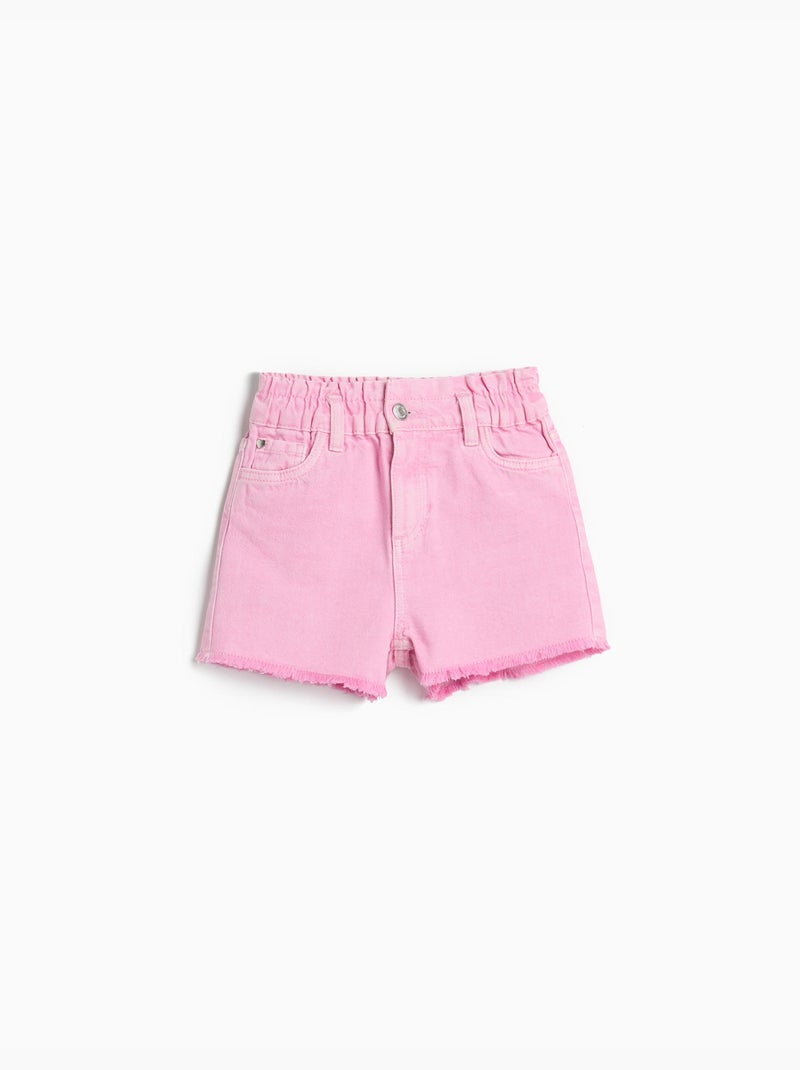 Pantaloncini paperbag in denim, MO Fashion Rosa - Kiabi