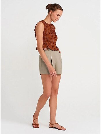 Pantaloncini sartoriali a vita alta da donna dilvin