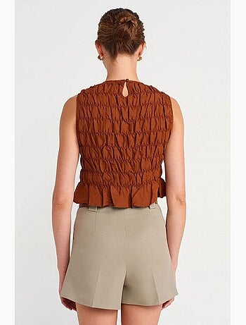 Pantaloncini sartoriali a vita alta da donna dilvin