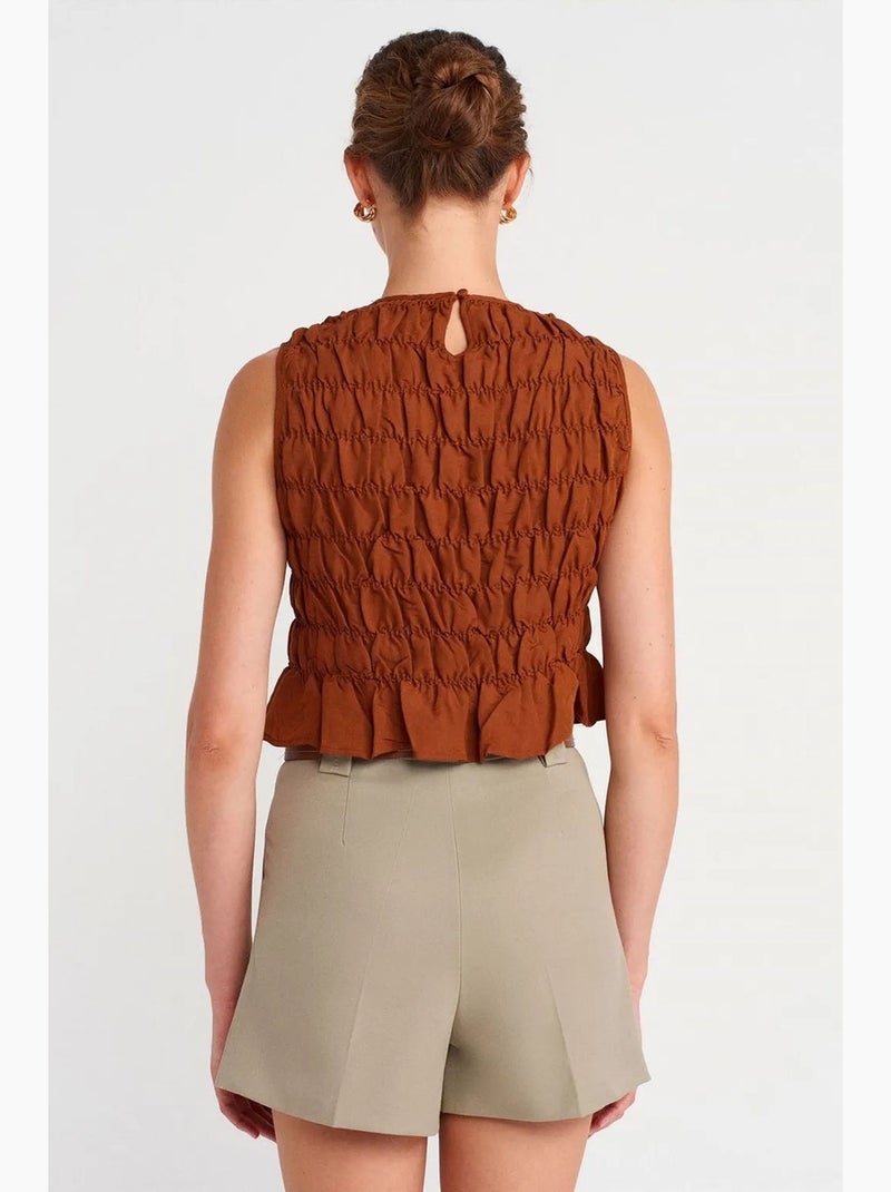 Pantaloncini sartoriali a vita alta da donna dilvin Beige argilla - Kiabi