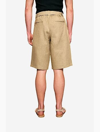 Pantaloncini sartoriali in misto lino a vita alta giesto