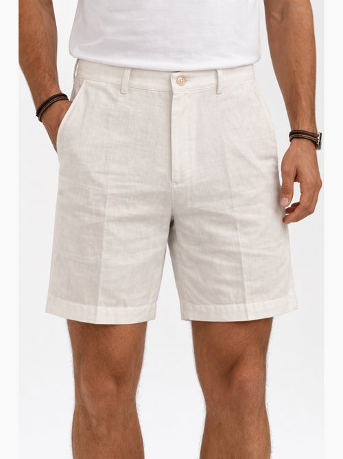 Pantaloncini semplici in cotone, lino e poliestere - Kiabi Pantaloncini semplici in cotone, lino e poliestere - Kiabi