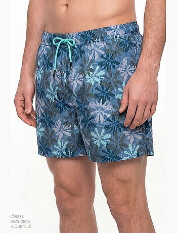Pantaloncini uomo calm con motivo fiori e mare penti