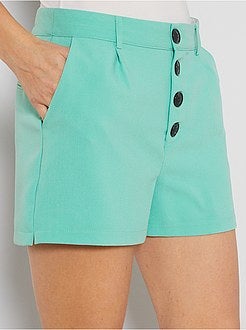 Pantaloncini vita alta abbottonata - Kiabi