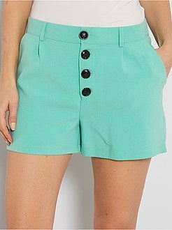 Pantaloncini vita alta abbottonata - Kiabi