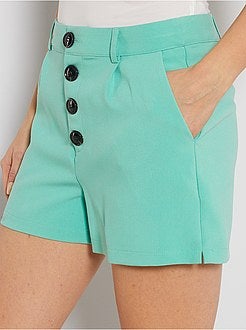 Pantaloncini vita alta abbottonata - Kiabi