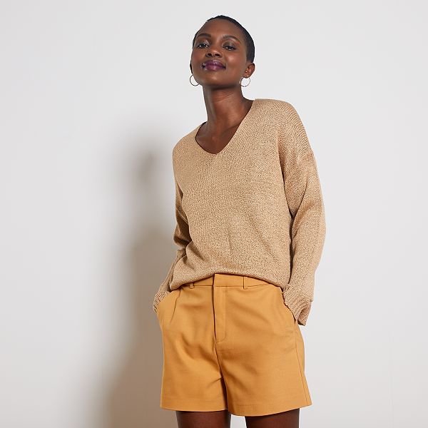 pantaloncini beige donna