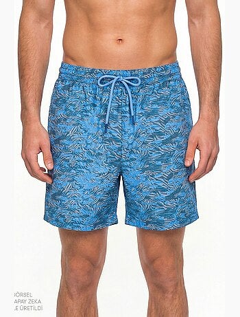 Pantaloncino da bagno uomo con cintura e stampa camouflage zebra profonda penti