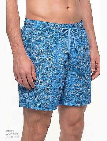 Pantaloncino da bagno uomo con cintura e stampa camouflage zebra profonda penti
