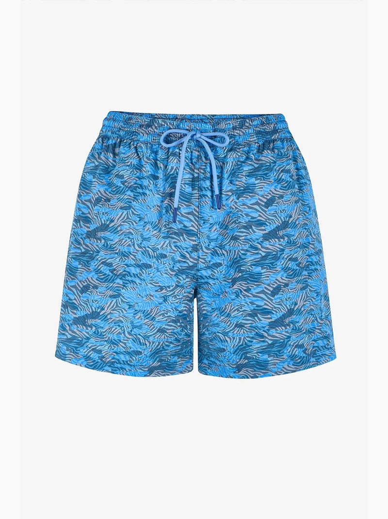 Pantaloncino da bagno uomo con cintura e stampa camouflage zebra profonda penti Blu grigio - Kiabi