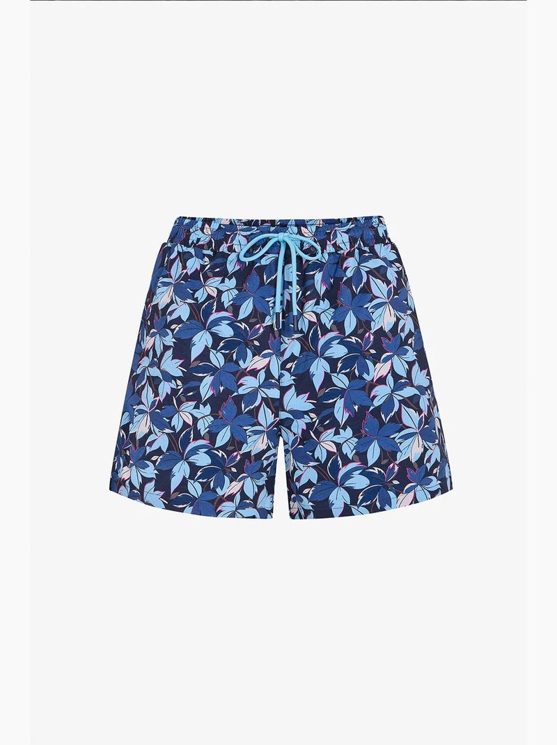 Pantaloncino da bagno uomo surf view con stampa foglie penti Blu marino - Kiabi