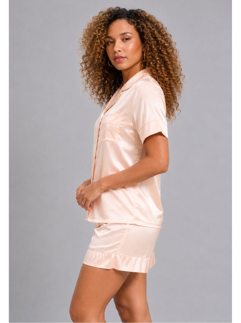 Pantaloncino in raso fluido Kebello Beige - Kiabi