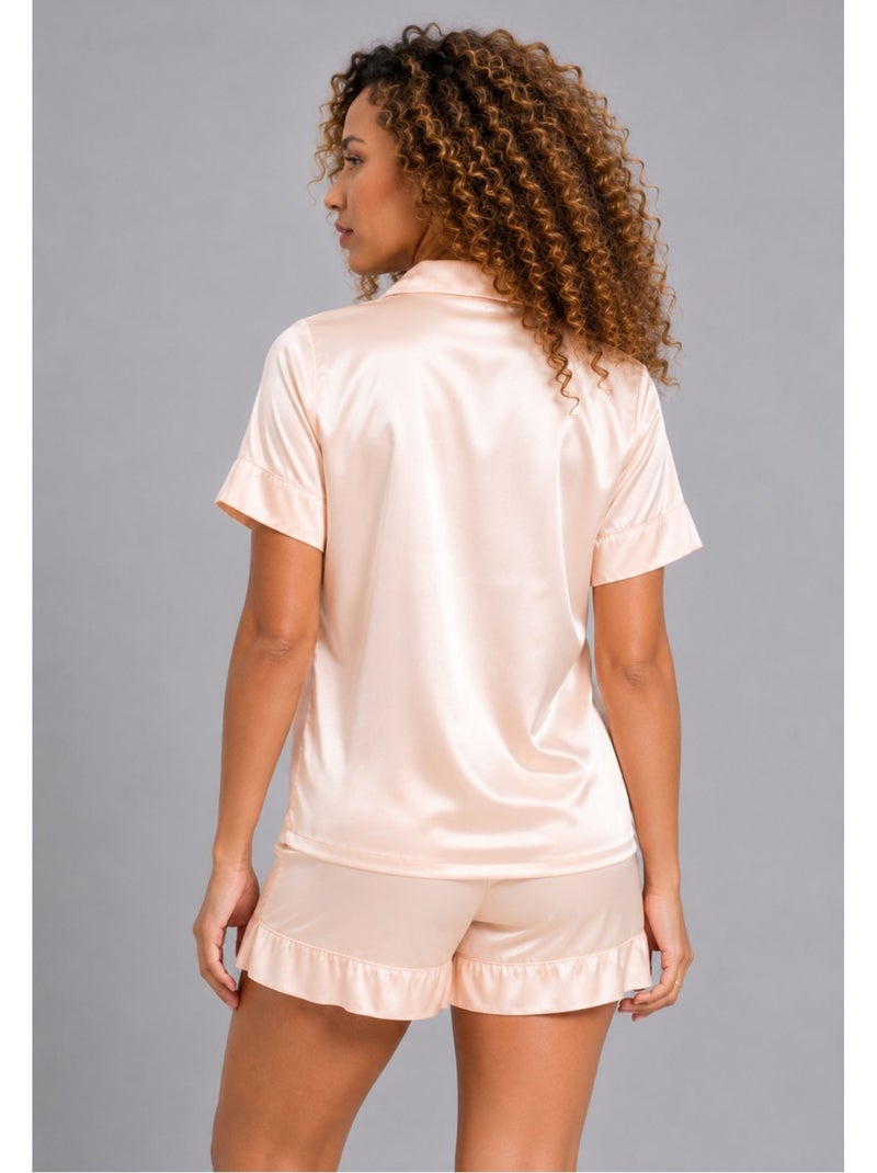 Pantaloncino in raso fluido Kebello Beige - Kiabi