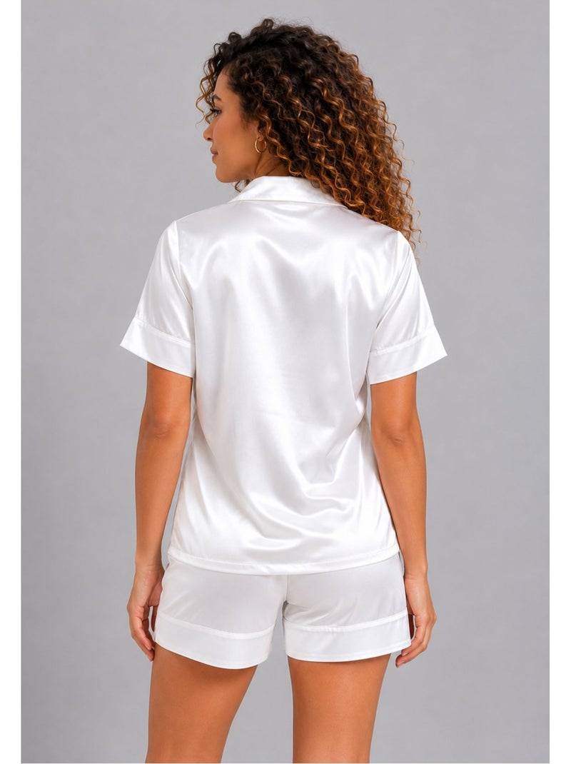 Pantaloncino in raso fluido Kebello Bianco - Kiabi