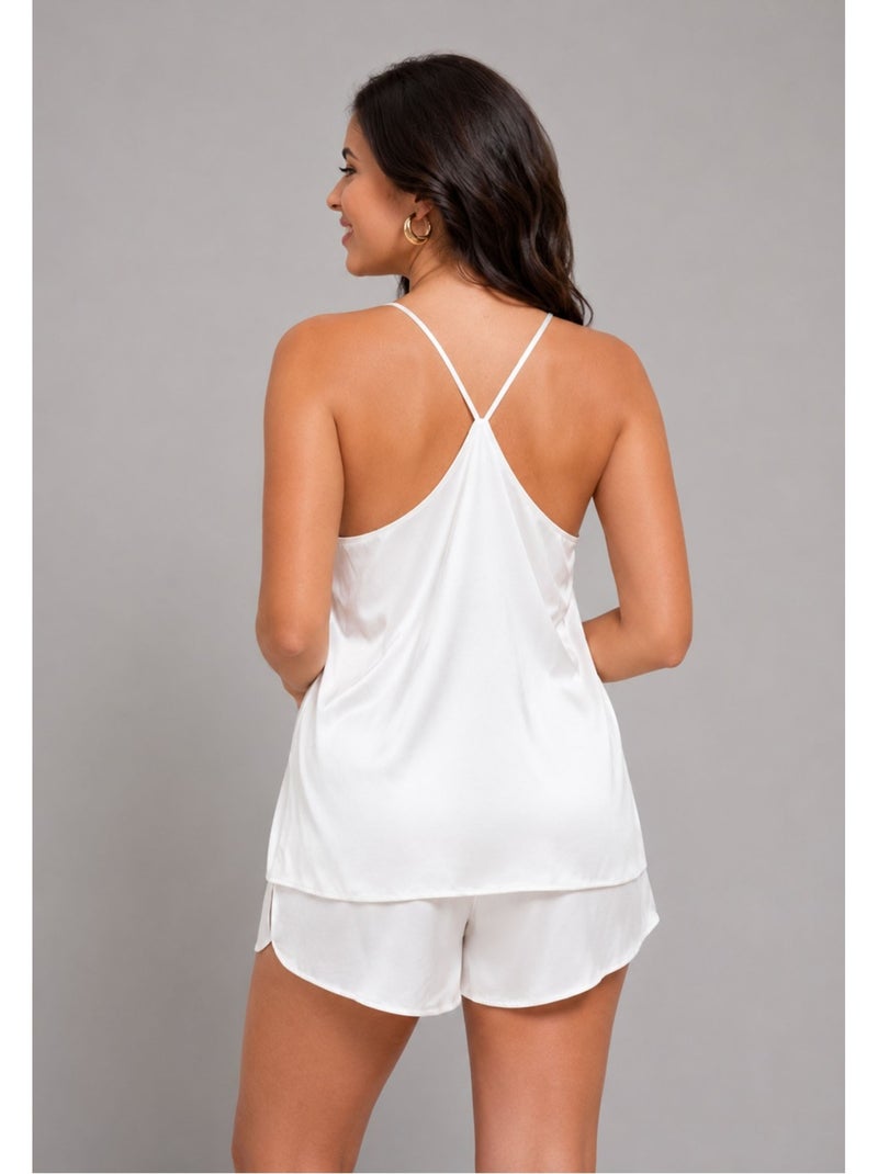 Pantaloncino in raso fluido Kebello Bianco - Kiabi
