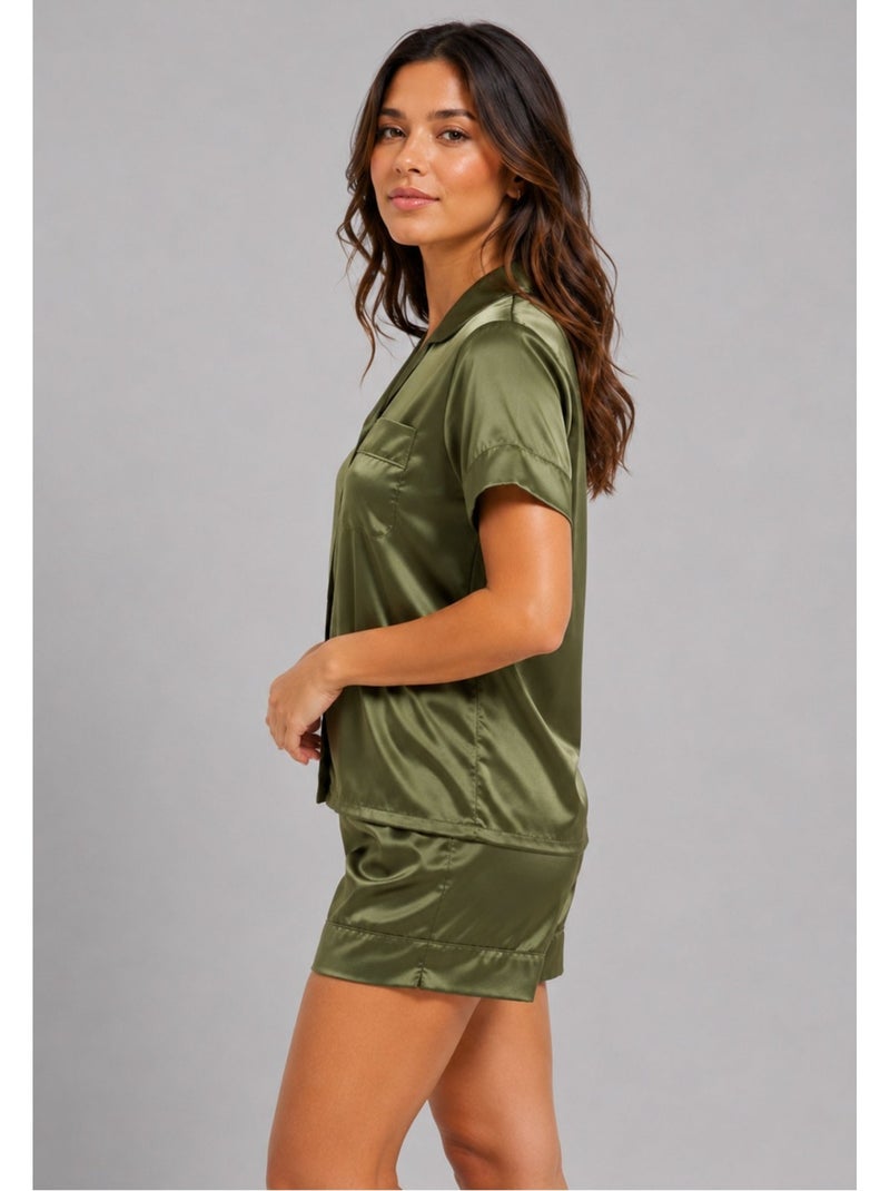 Pantaloncino in raso fluido Kebello Verde - Kiabi