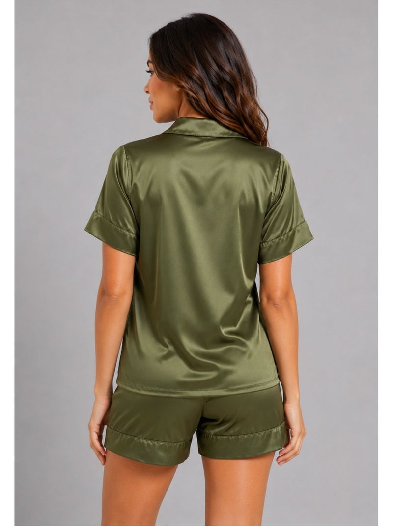 Pantaloncino in raso fluido Kebello Verde - Kiabi