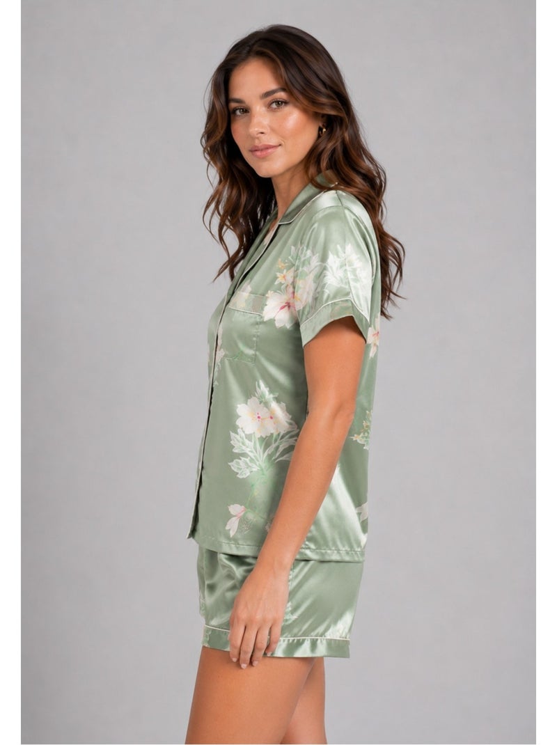 Pantaloncino in raso fluido Kebello Verde - Kiabi