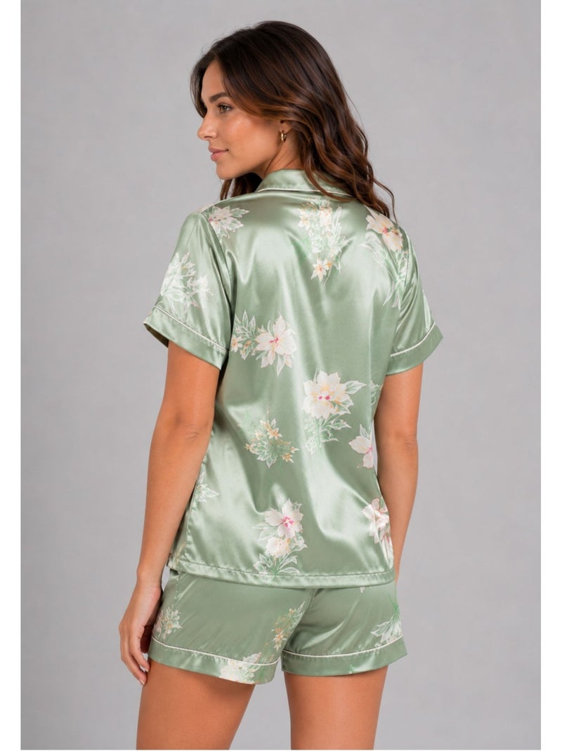 Pantaloncino in raso fluido Kebello Verde - Kiabi
