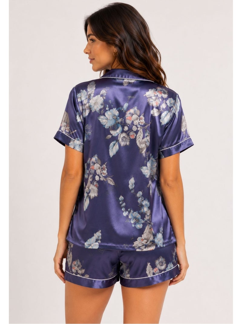 Pantaloncino in raso fluido Kebello Viola - Kiabi