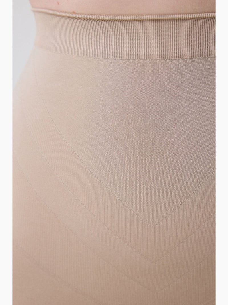 Pantaloncino modellante vita alta senza cuciture penti Beige argilla - Kiabi