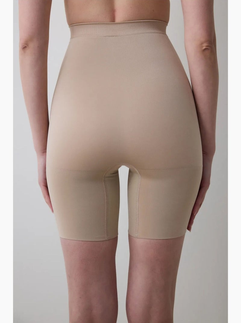 Pantaloncino modellante vita alta senza cuciture penti Beige argilla - Kiabi
