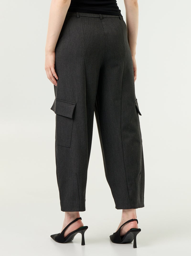 Pantalone a gamba barrel Grigio - Kiabi
