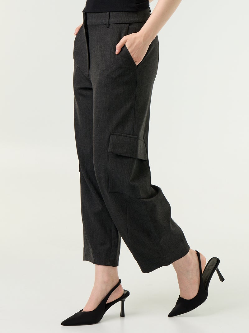 Pantalone a gamba barrel Grigio - Kiabi