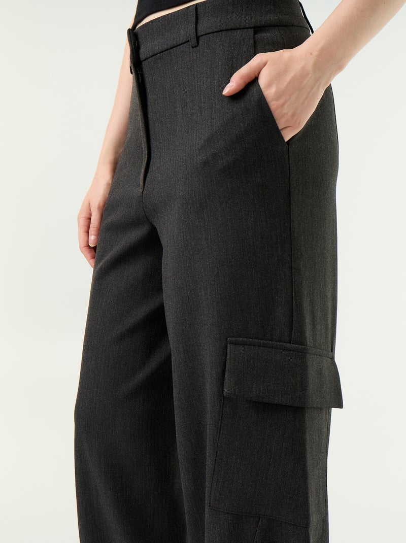 Pantalone a gamba barrel Grigio - Kiabi