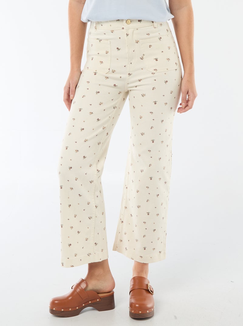 Pantalone a gamba larga colorato Bianco - Kiabi