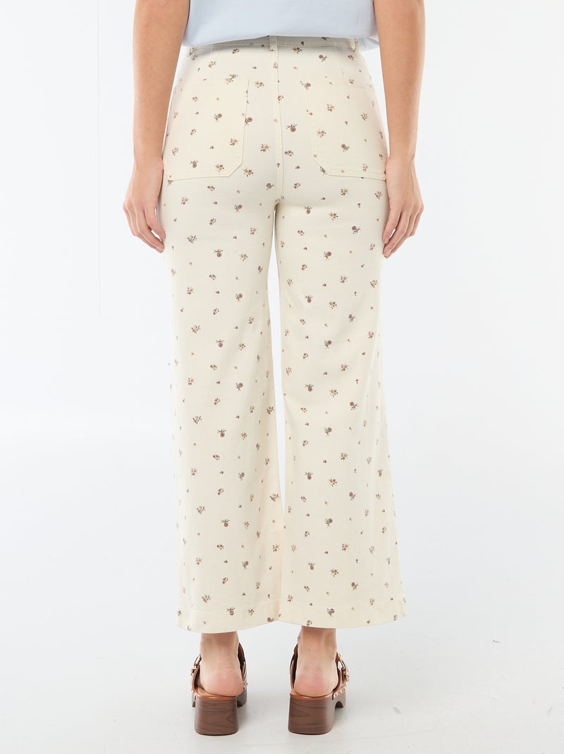 Pantalone a gamba larga colorato Bianco - Kiabi