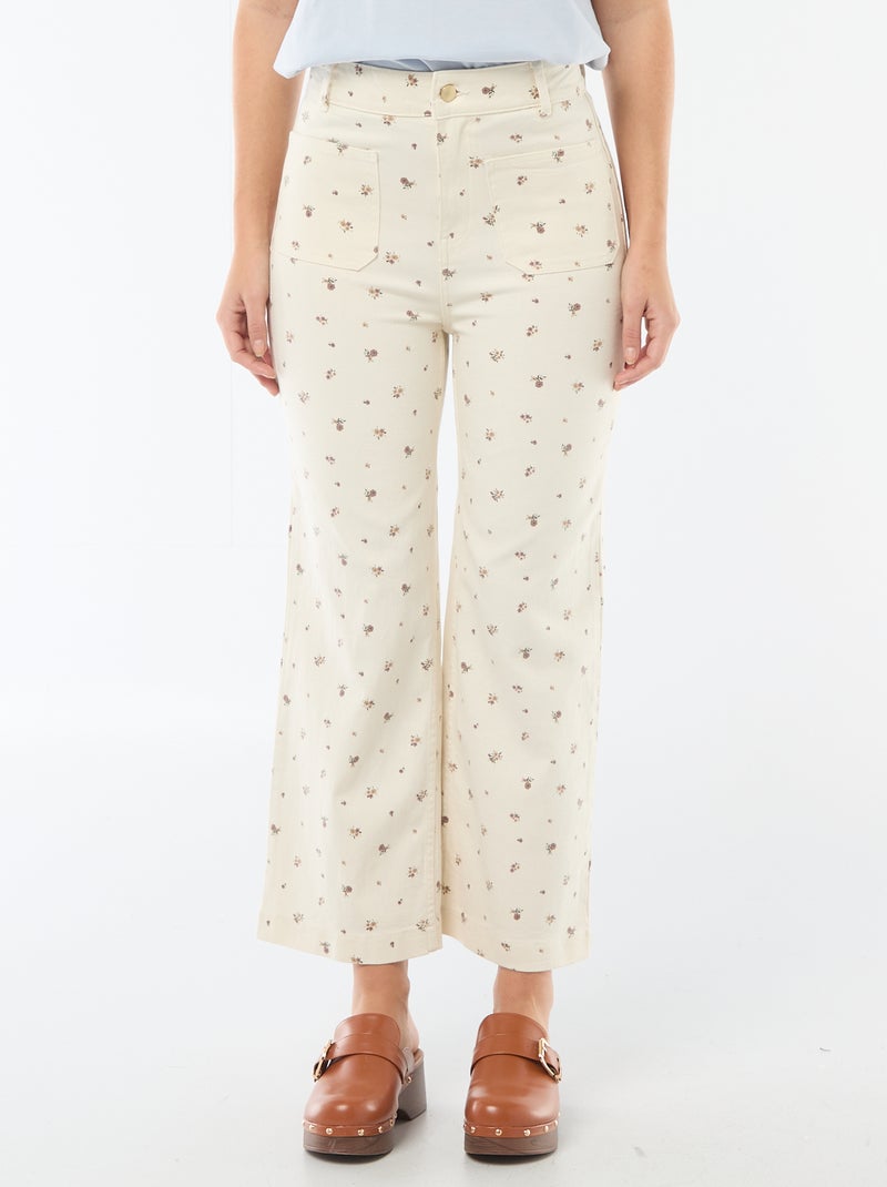Pantalone a gamba larga colorato Bianco - Kiabi