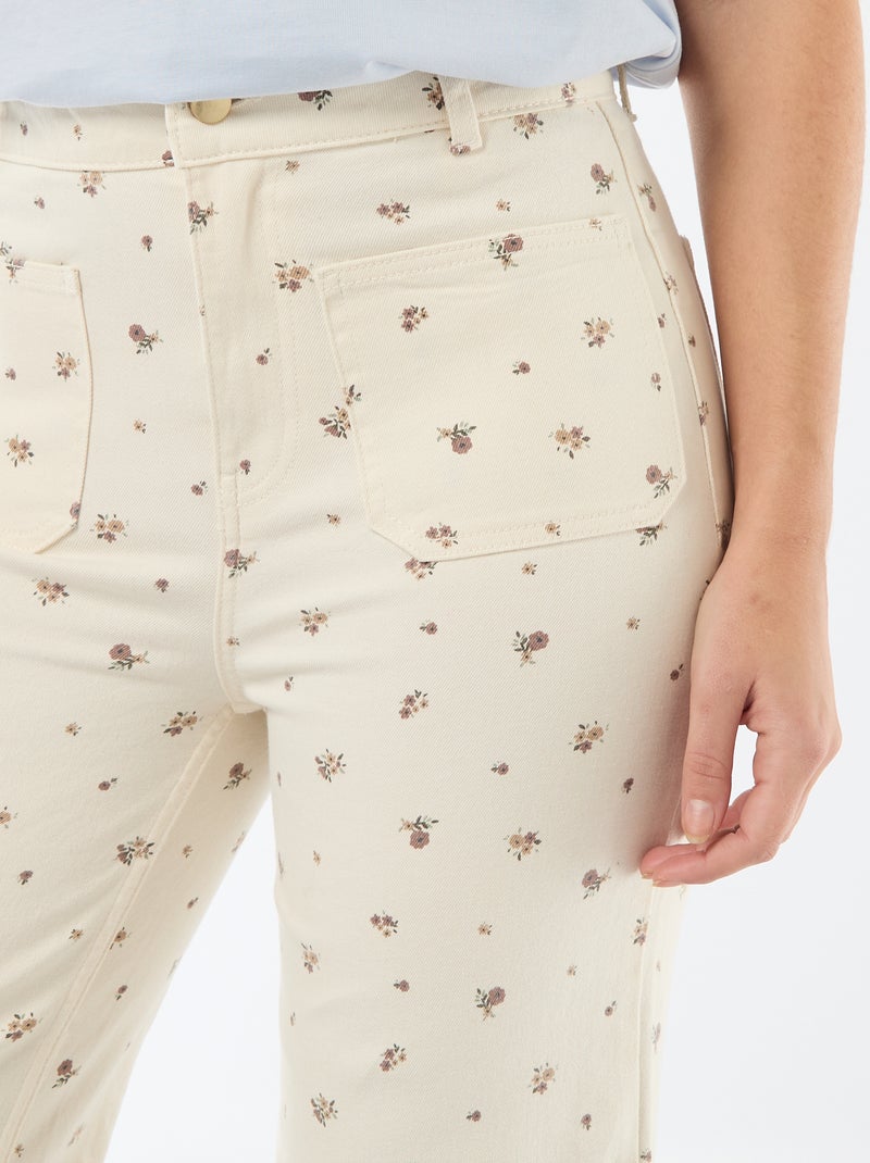 Pantalone a gamba larga colorato Bianco - Kiabi