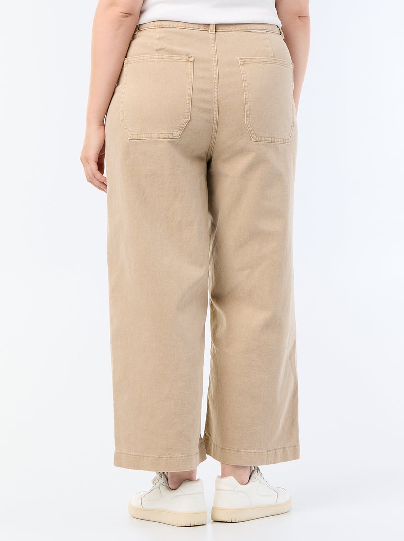 Pantalone a gamba larga / wide leg vita standard Beige - Kiabi